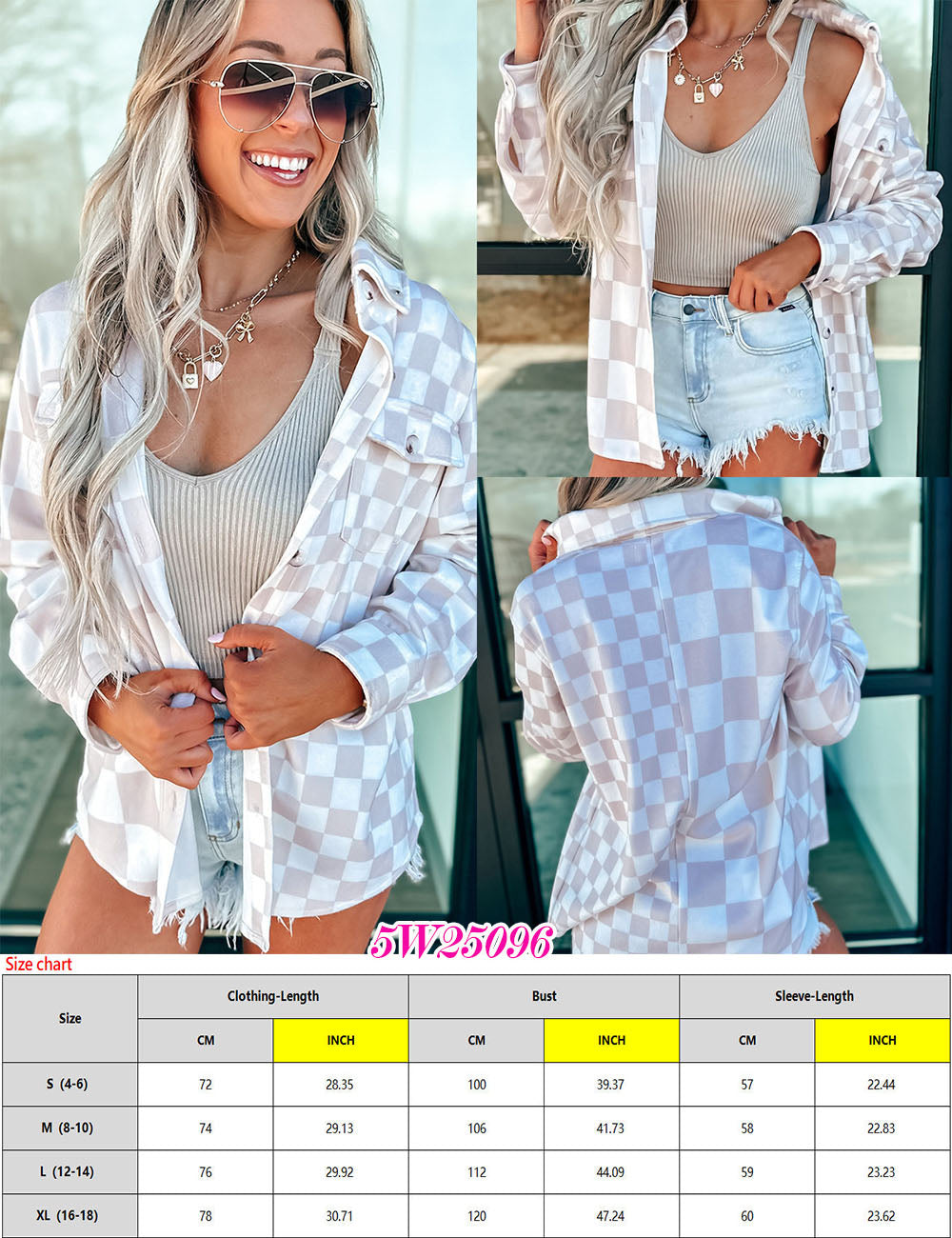 Women's Checkered Button up